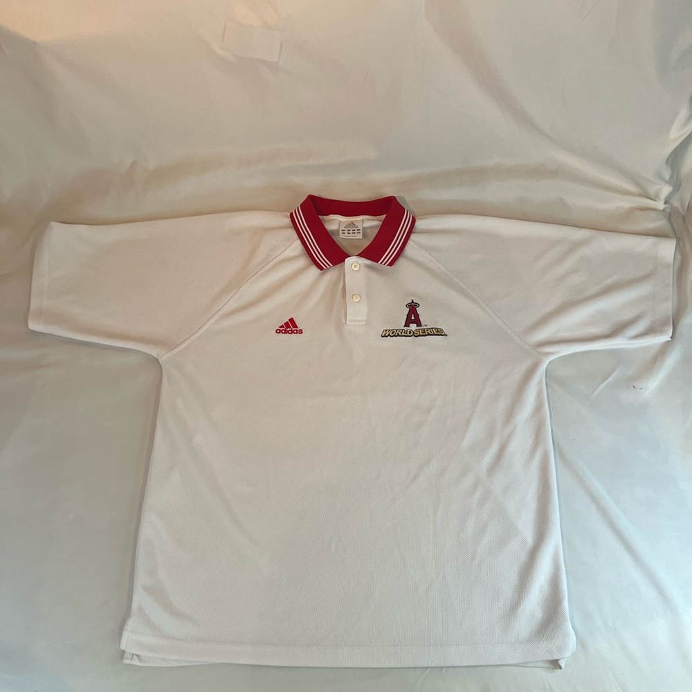 VTG Y2K Adidas Anaheim Angles World Series Champions Polo Shirt Men’s Large